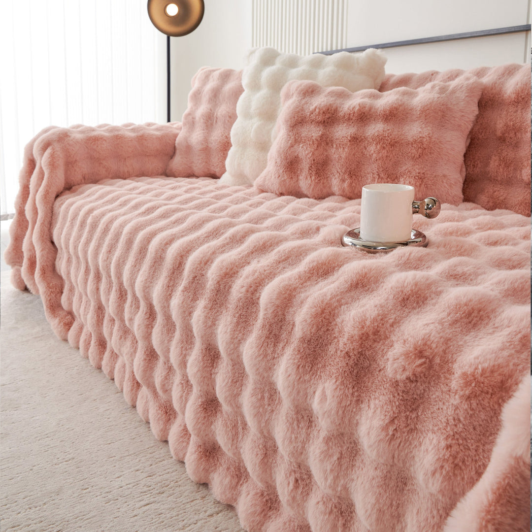 Luksus Ripple Faux Fur Sofa Deksel - Moderne, Stilig & Holdbar Sofa Beskyttelse | Skanto