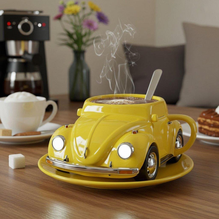 RetroAuto Keramisk Kaffegruppe – Unik 3D Design for Kaffe & Te | Skanto