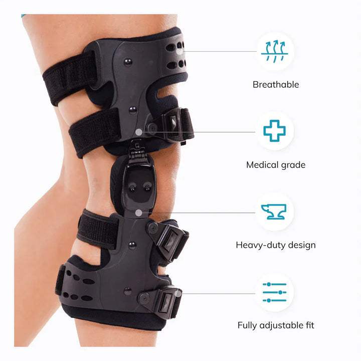 Skanto | Osteoarthritis relieving knee brace – Medial and lateral support for pain relief in bone-on-bone arthritis