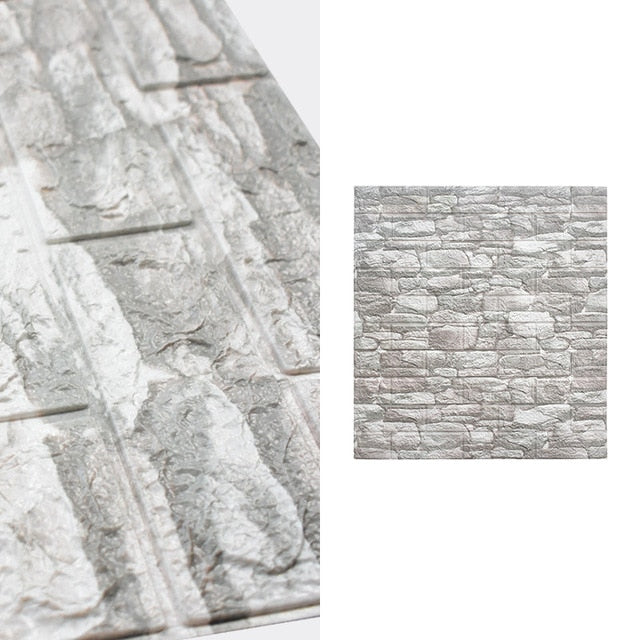 10 stk 3D Mursteinmønster Vanntett Selvklisende Tapet | Skanto