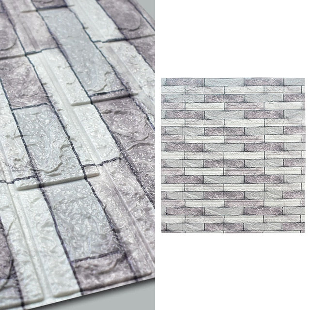 10 stk 3D Mursteinmønster Vanntett Selvklisende Tapet | Skanto