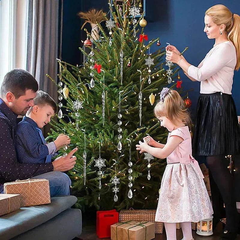 Skanto | 10 stk juletre hengende pendler akryl isstrimmel snø tak xmas ornamenter nyttårs juledekorasjon hjemmeinnredning