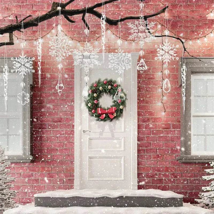 Skanto | 10 stk juletre hengende pendler akryl isstrimmel snø tak xmas ornamenter nyttårs juledekorasjon hjemmeinnredning