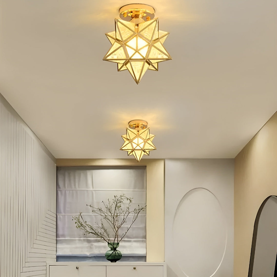 HaloStar Light - Elegant LED Taklampe med Stjerner | Skanto