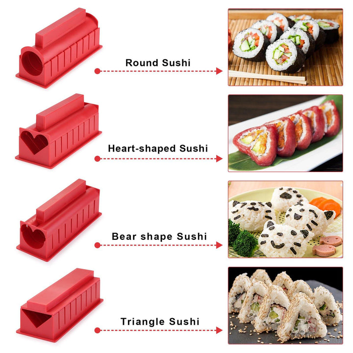 Skanto | 11-delt: Sushi Maker Set Sushi Ruller med høykvalitets Sushi Kniv
