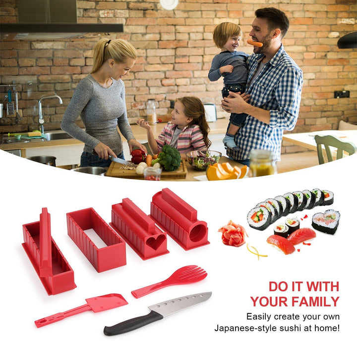 Skanto | 11-delt: Sushi Maker Set Sushi Ruller med høykvalitets Sushi Kniv