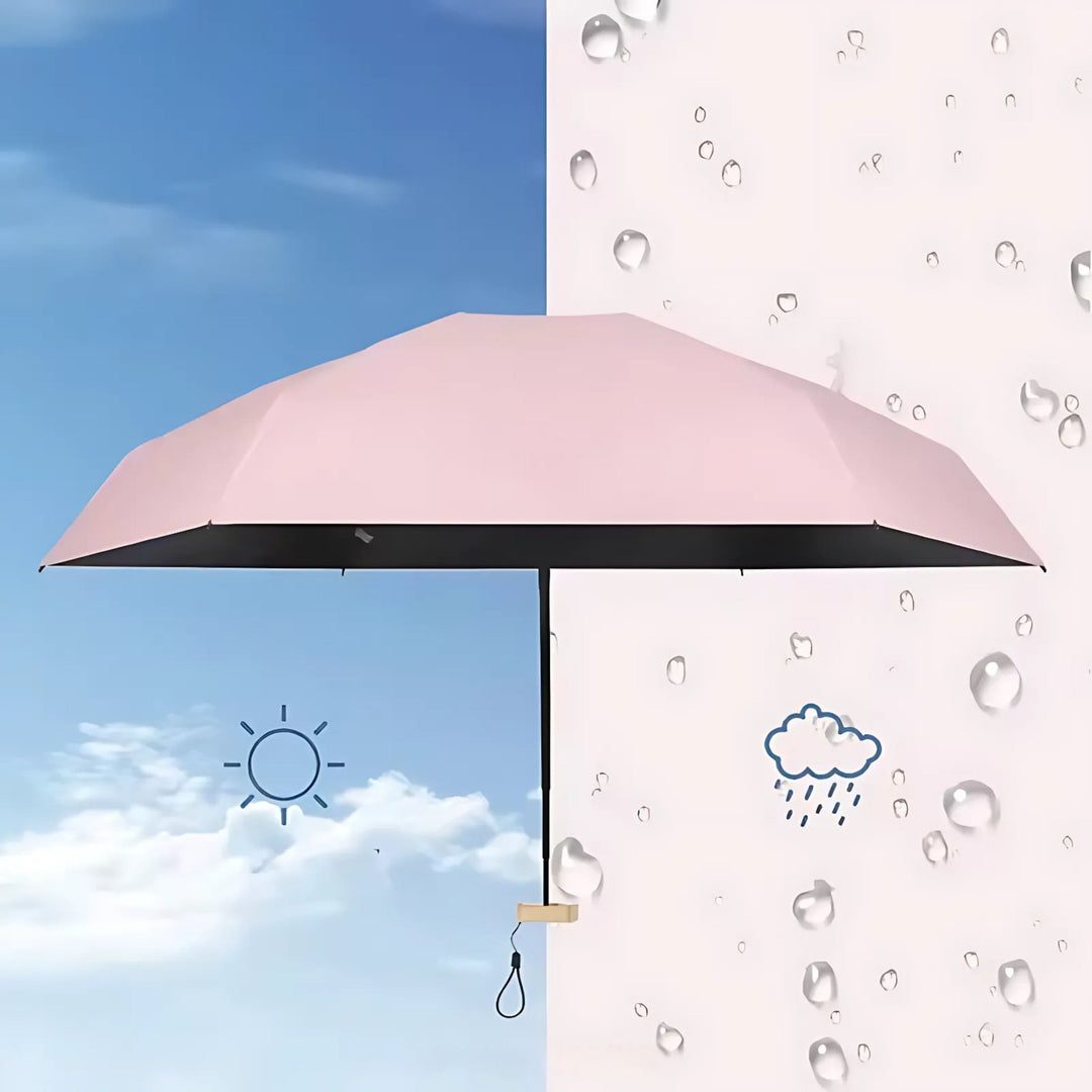 UrbanBrolly | Mini UV Sammenleggbar Paraply – UPF 50+ Solbeskyttelse – Vannavvisende – Lett Bærebar Størrelse Reise Bruk Skanto