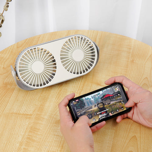 Dual-Head Portable Desk Fan Skanto