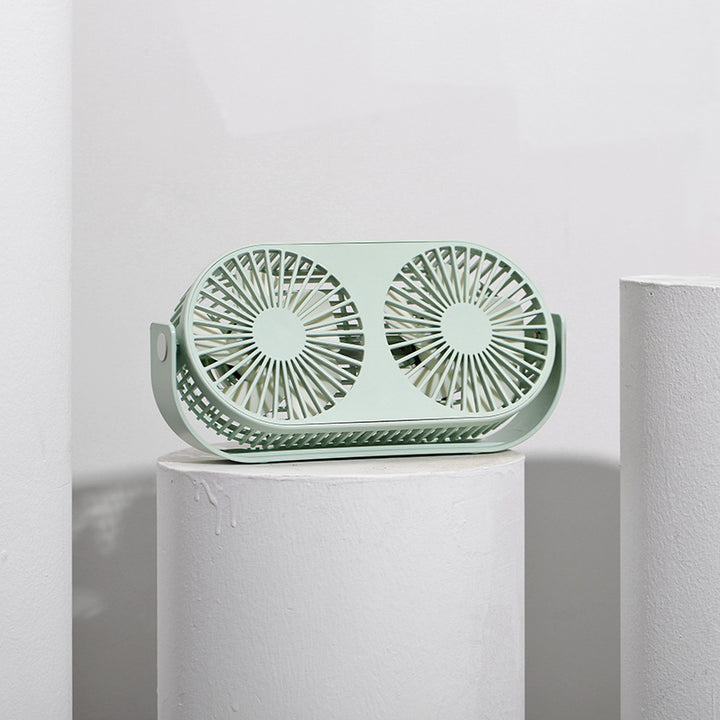 Dual-Head Portable Desk Fan Skanto
