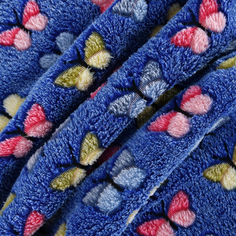 Dame myk og fluffy teppe med fargerikt sommerfugl mønster Skanto