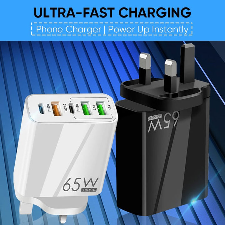 Multi Port Adapter 65W Hurtiglader - US Standard | Skanto