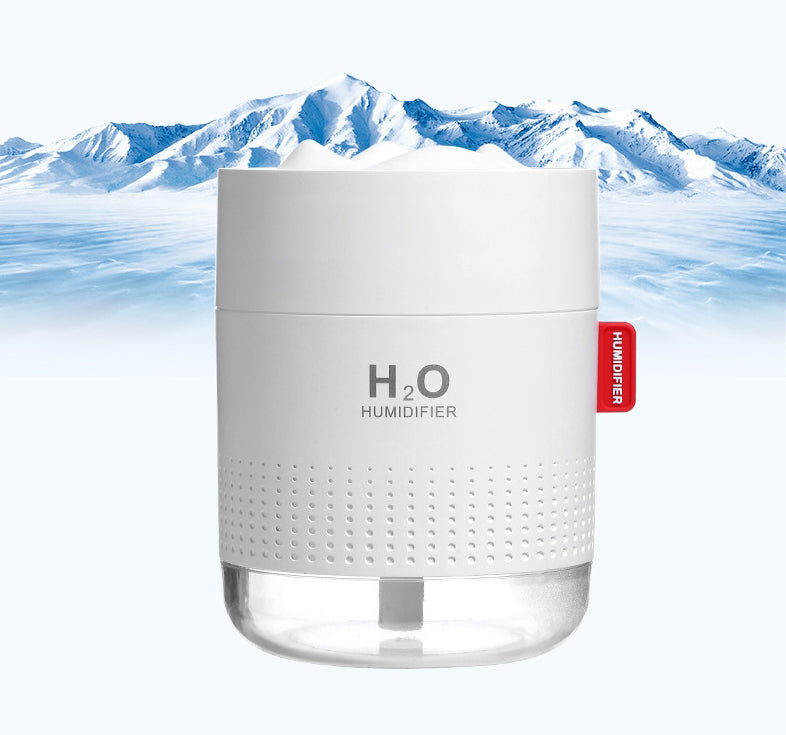 Skanto | USB Ultralyd Stille Luftfukter, med Delikat Spray, To Lystilstander, 500ml Vannbeholder og Anti Tørrbrenning Beskyttelse, for Søvn, Arbeid, Studier og Mer