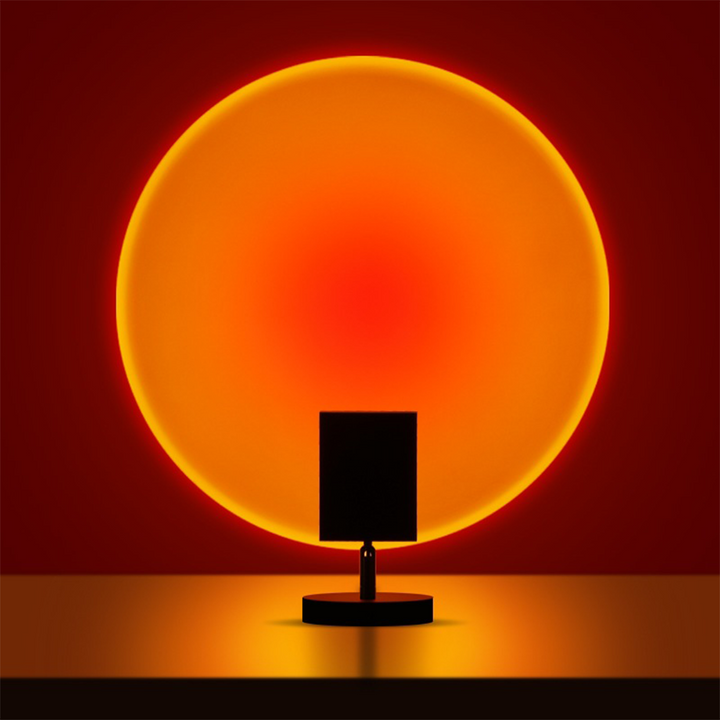 SunsetLuxe - Retro Sunset Bordlampe | Varm LED Ambient Belysning for Soverom og Stue | Skanto