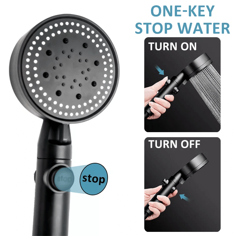Flow Control Dusjhode med 5 Innstillinger og Trykknapp | Skanto