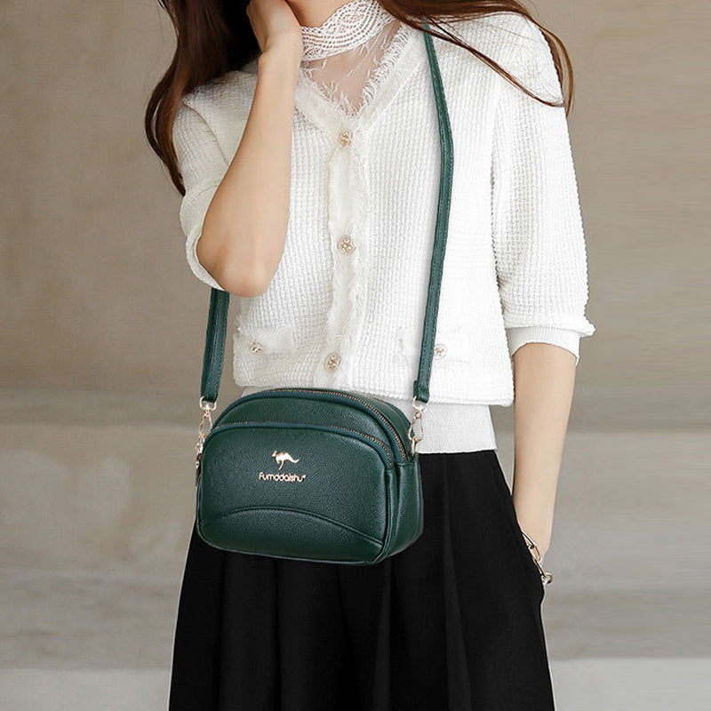 Skanto | Myk Lær Multi-Lomme Skulder Crossbody Bag