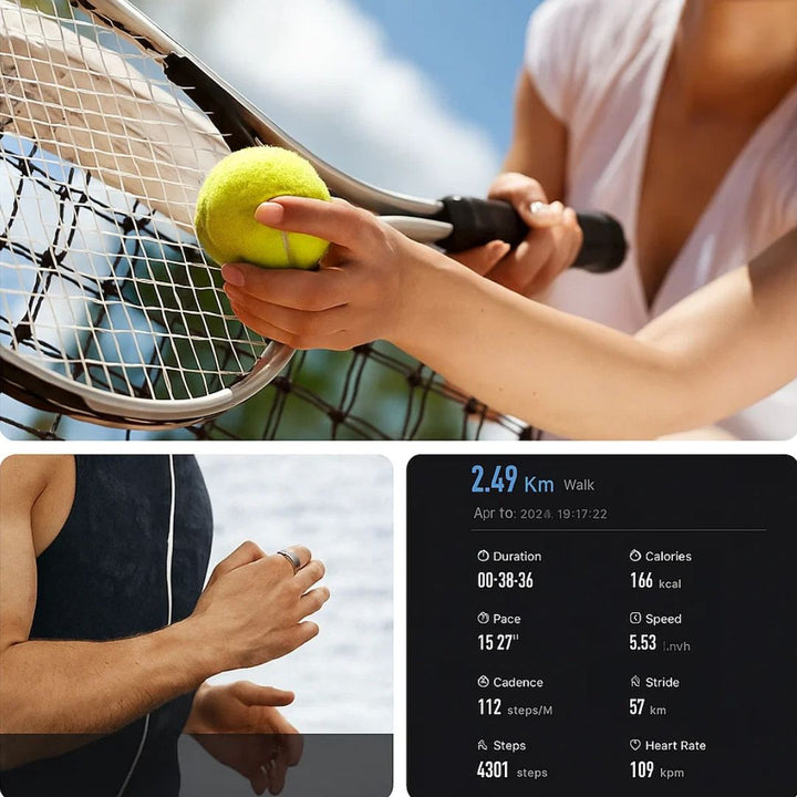 Skanto | Smart Ring Søvn- og Velvære Tracker - Vanntett Fitness Tracker Ring for Aktive Livsstiler - Helseovervåkingsenhet