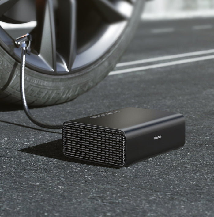 Skanto | Bærbar Automatisk Intelligent Elektrisk Dekkpumpe Med Dekktrykkmåler & LED Nødlys, For SUV-er & Biler