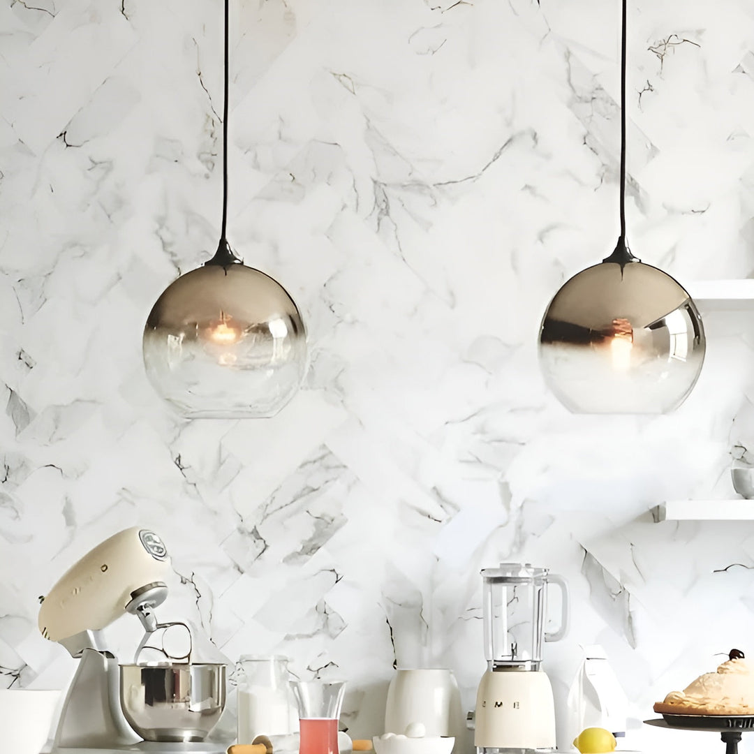 Industril Glass Pendel Lys med LED – Moderne & Dekorativ | Ideell for Kjøkken, Spisestuer & Barer | Skanto