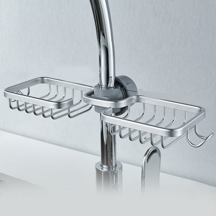 Skanto | Dusjholder for sjampo og såpe – Rustfritt aluminium – Sølv eller svart – Ingen boring