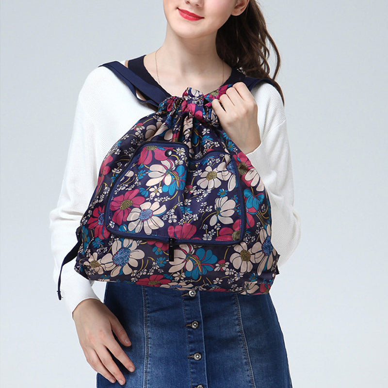 Samlebar trykt nylon ryggsekk med snor | Skanto
