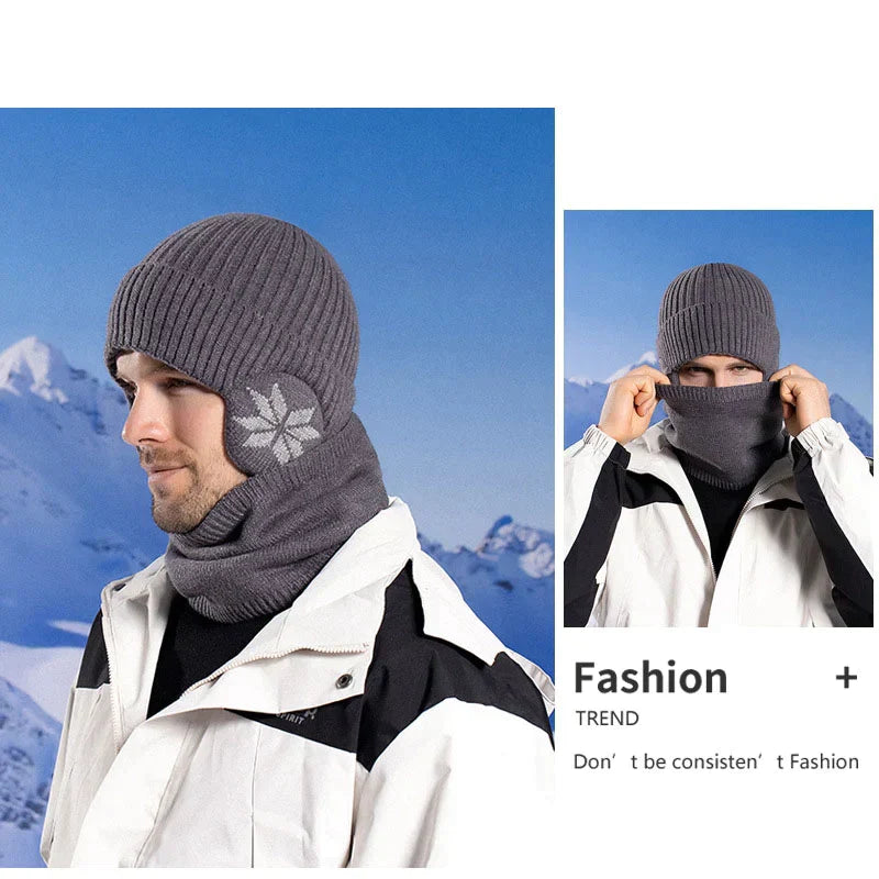 Skanto | Vinter Beanie Hatt Skjerf Sett Varme Strikket Hatt