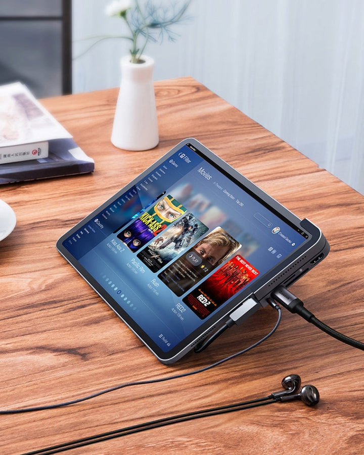 Skanto | 6-i-1 USB Type-C Hub Med USB3.0, SD, MicroSD, Lyd, 4K/HD & USB-C PD, For iPad Pro & Mer