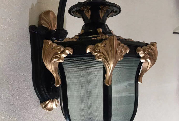 Europeisk Retro Laterne Glass Utendørs Vanntett 1-Lykt Vegglampe | Skanto