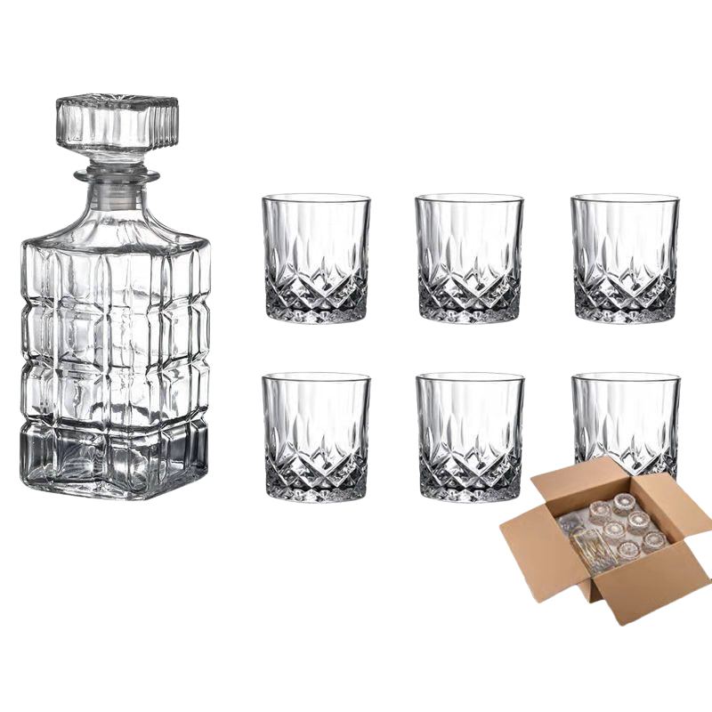 Skanto | RoyalPour - 7-delt whiskey dekanter gave sett