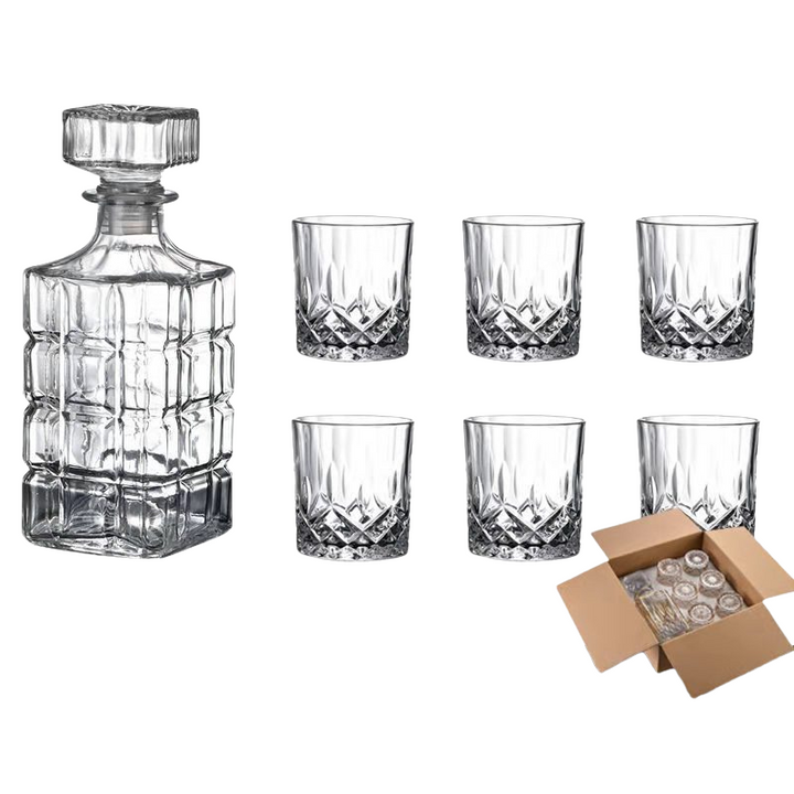 Skanto | RoyalPour - 7-delt whiskey dekanter gave sett