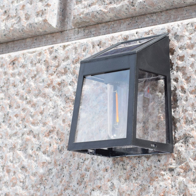 Moderne Firkantet Plast Solenergi LED Utendørs Vanntett Hage Landskap Vegglampe | Skanto