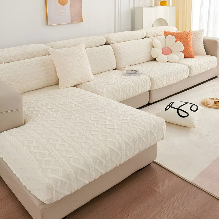 Trekk til sofa i fløyel med diamantmønster – Mykt og luksuriøst | Passer perfekt til enhver sofa