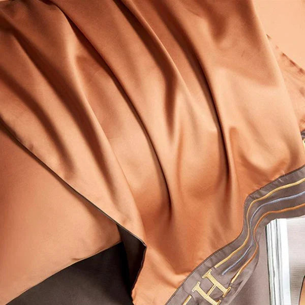 Satin Bomull Brodert Sengetøy Sett - Luxora | Skanto