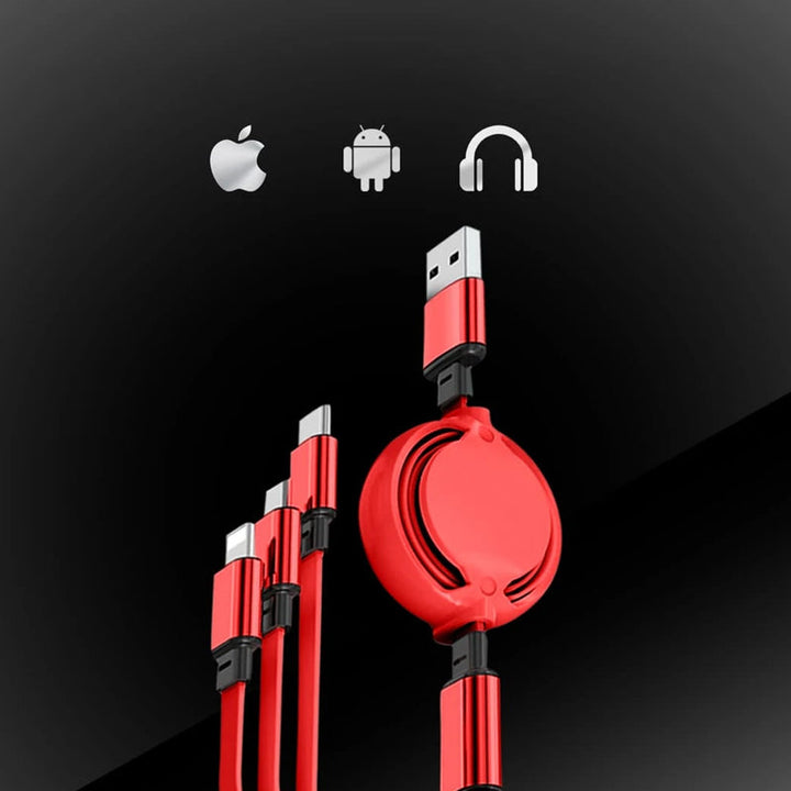 Skanto | 3 i 1 Mobil Lading Kabel Passer for iPhone