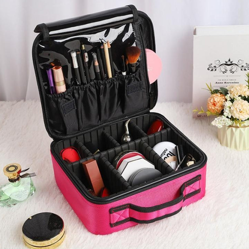 Makeup kosmetikk oppbevaringsboks med justerbar rom | Skanto