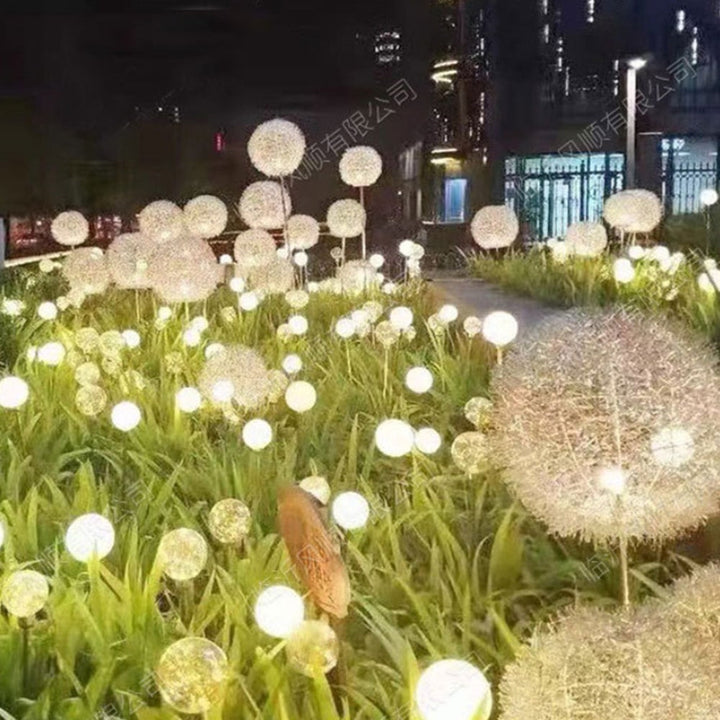 Solar LED Hage Lys (2 stk) Løvetann Design med Spike | Skanto