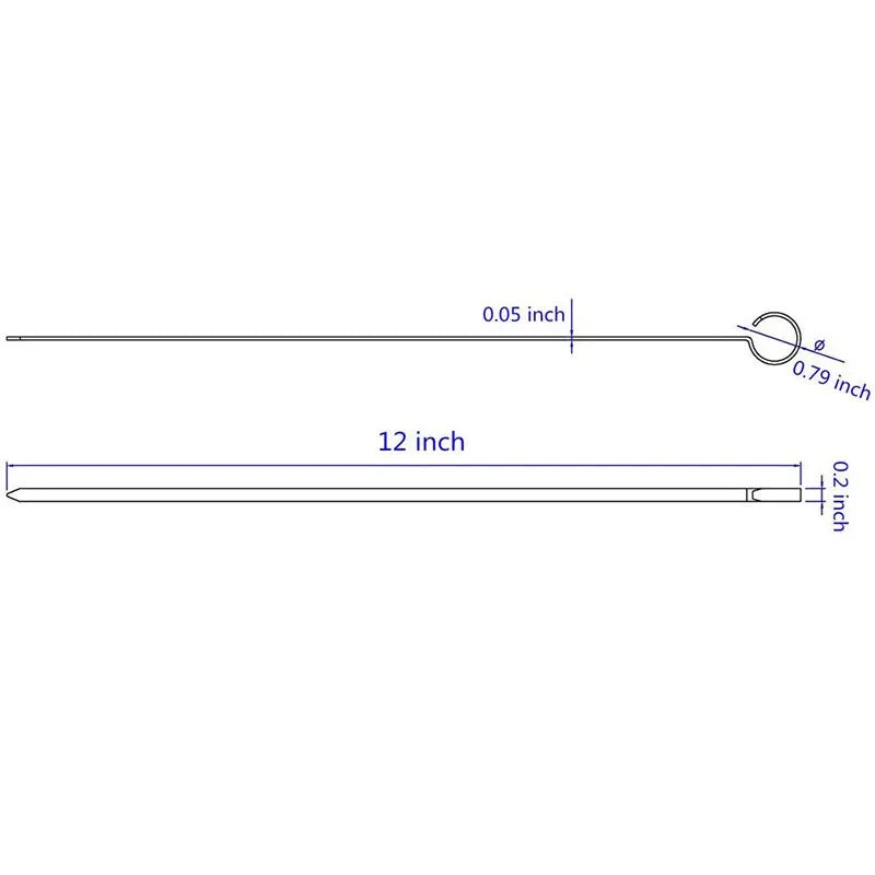 12" Rustfritt Stål Grilling BBQ Kjøttspyd Grilling BBQ Verktøy 12stk | Skanto