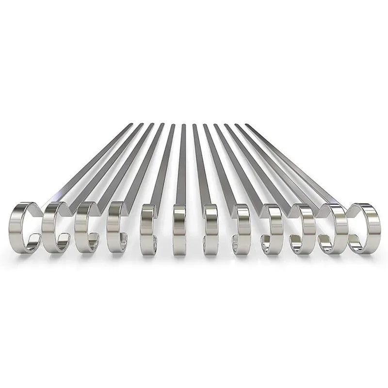 12" Rustfritt Stål Grilling BBQ Kjøttspyd Grilling BBQ Verktøy 12stk | Skanto
