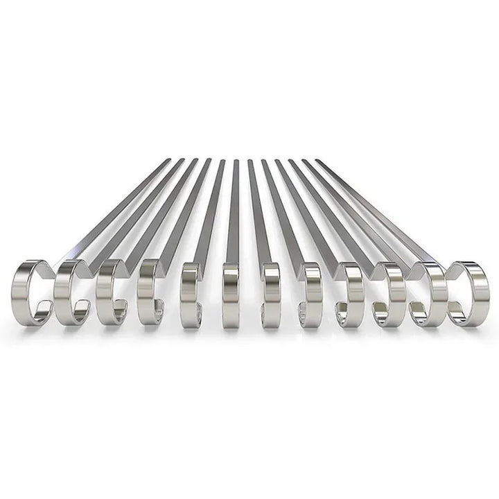 12" Rustfritt Stål Grilling BBQ Kjøttspyd Grilling BBQ Verktøy 12stk | Skanto