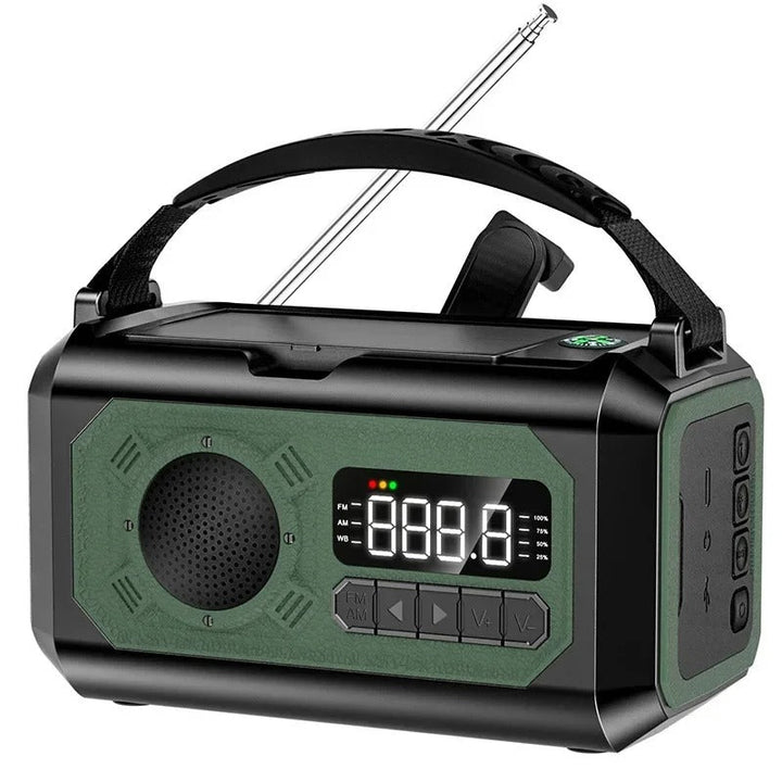 StormGuard Vær-radio – 12000mAh Nød-radio med Power Bank, Doble Solcellepaneler og NOAA | Skanto