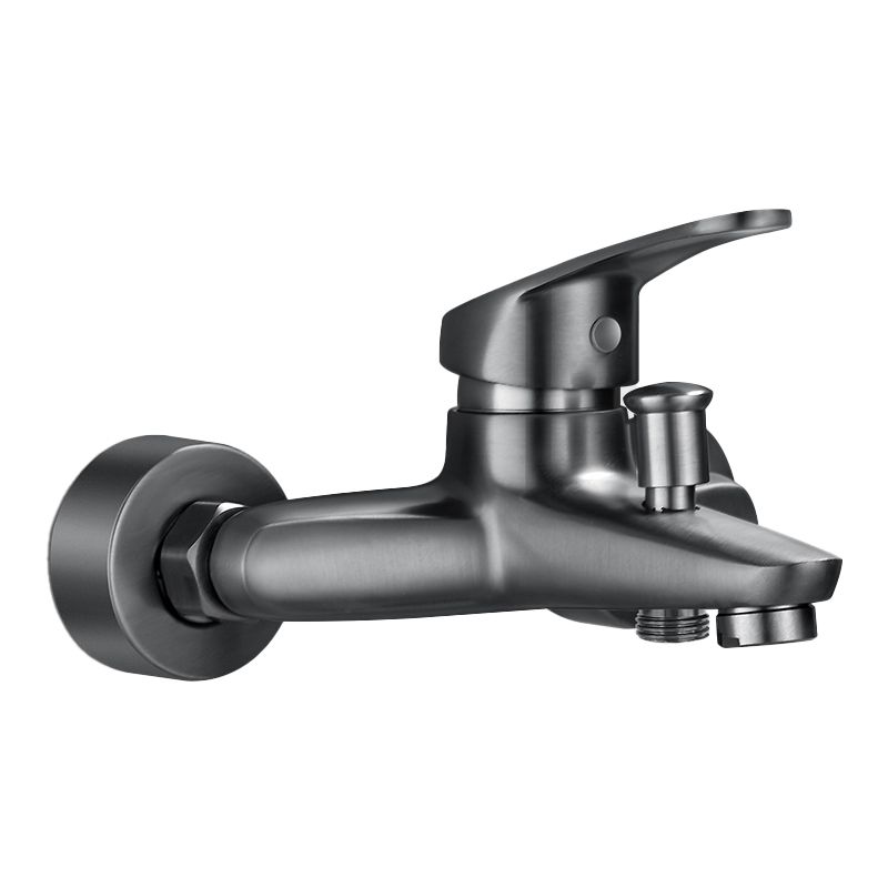 Solid badekarkran med hånddusj, slange, spakhåndtak, veggmontert, 2 hull, badekarpåfyllingsventil