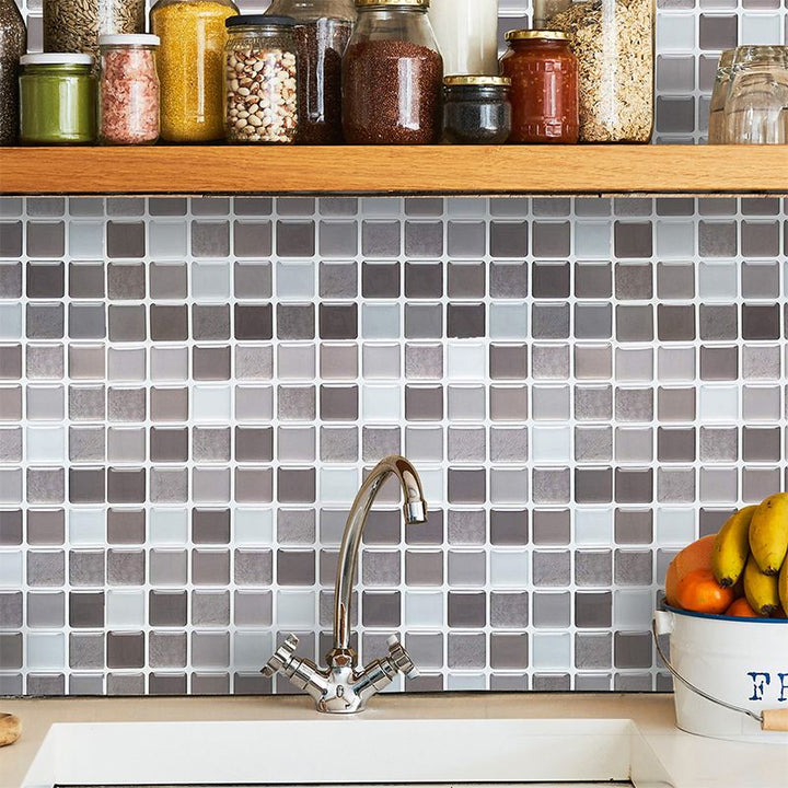 Plast mosaikkfliser med selvklebende plast, vanntett mosaikkflis med selvklebende plast og firkantet form