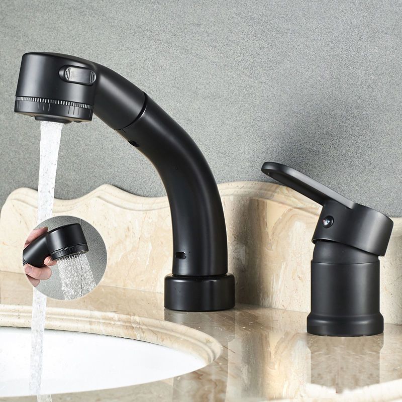 Modern style kjøkkenkran kobberhåndtak lav bue uttrekkbar kjøkkenkran