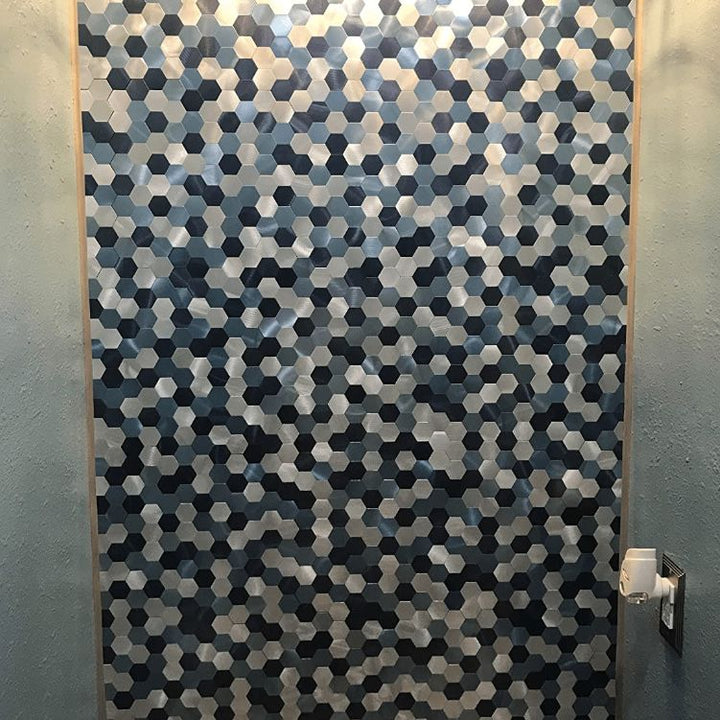 Moderne Peel & Stick metallmosaikkflis sekskant Peel & Stick T-baneflis