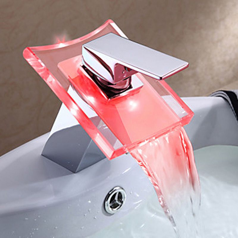 Skanto | 1-Lever Vanity Blandet Krane 1-Hull Kobber Vask Krane med LED-Belysning