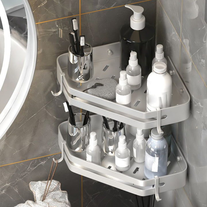 Moderne baderomssett med 2/3 deler, rustfritt stål, trekantet baderomshylle laget av aluminium