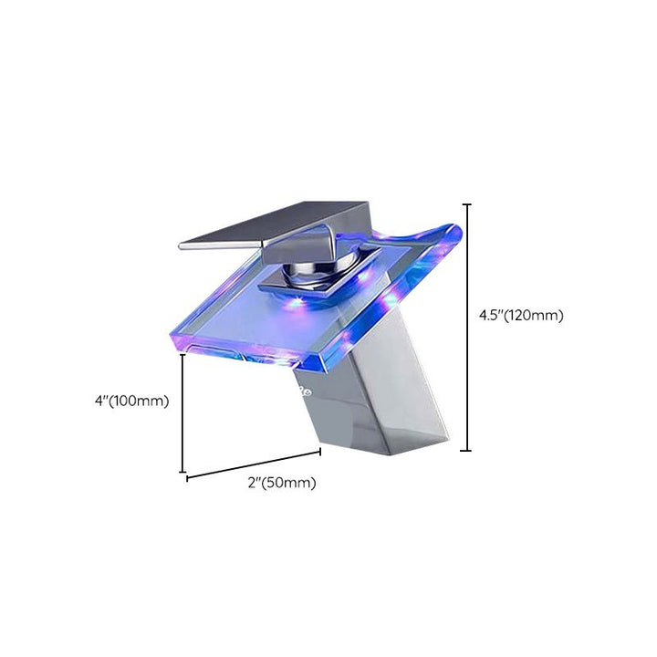 Skanto | 1-Lever Vanity Blandet Krane 1-Hull Kobber Vask Krane med LED-Belysning