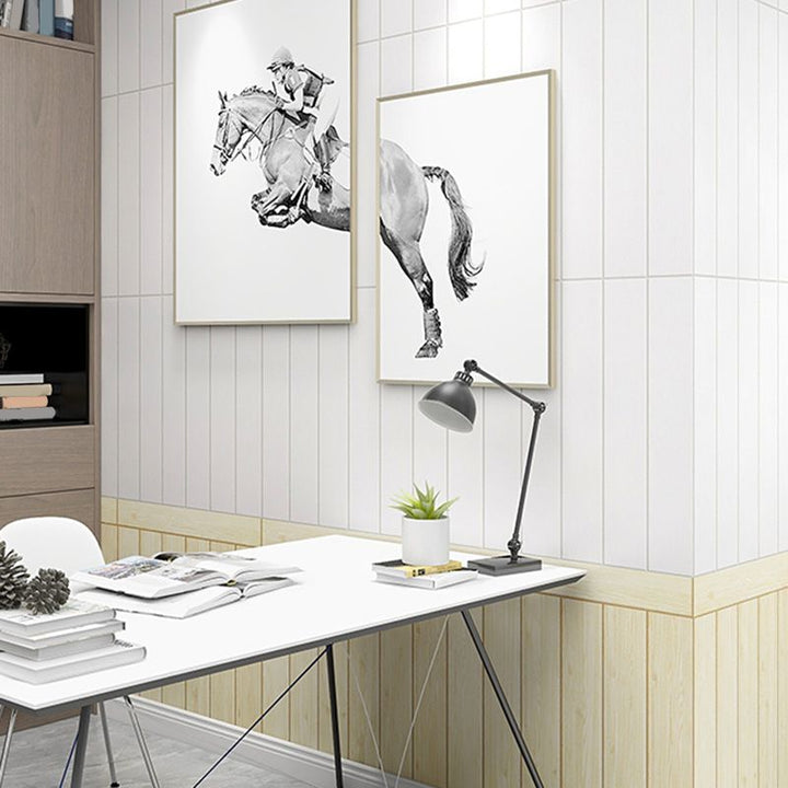 Veggkledning i stue Peel and Stick-design i treutseende Vanntett veggkledning