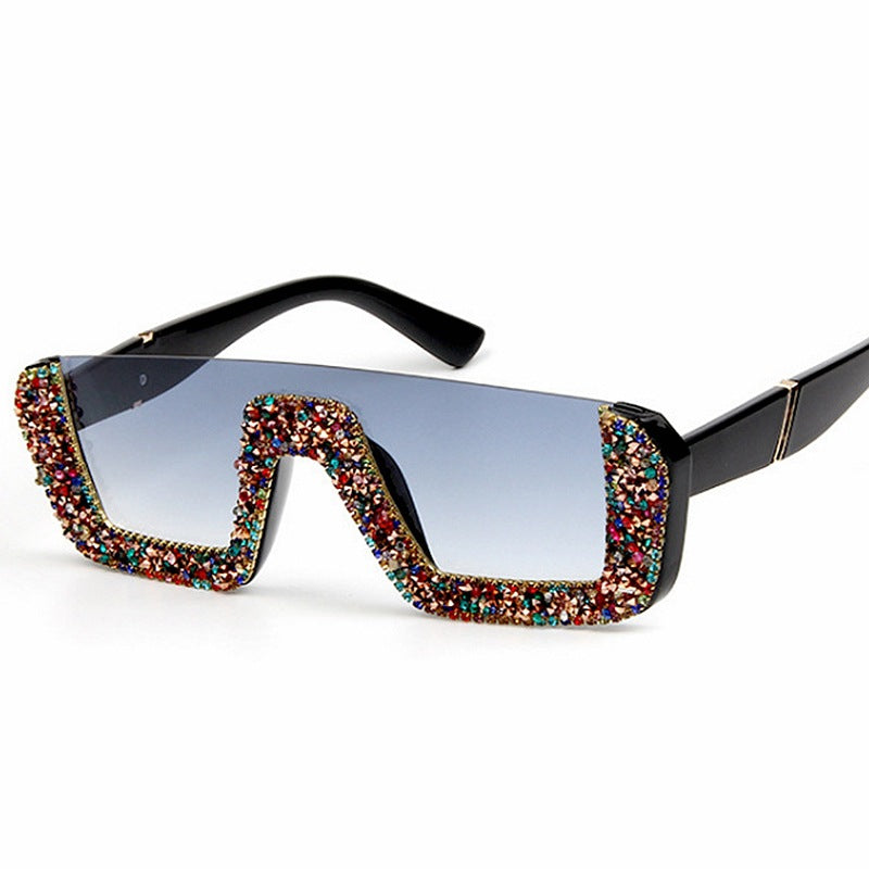 Dame elegant glitter-solbriller med markant ramme Skanto