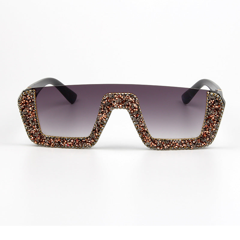 Dame elegant glitter-solbriller med markant ramme Skanto