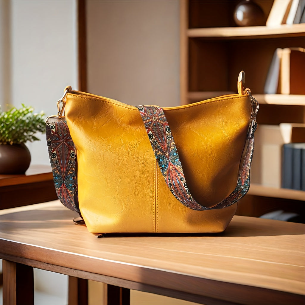 Skanto | CityPure PU Messengerbag – Hvit Urban Skulderveske med Glidelås